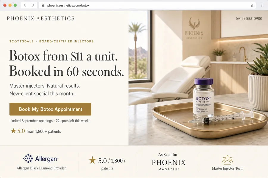 Botox landing page - Phoenix