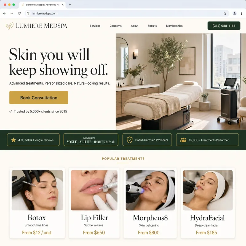 Lumière Medspa - DG rebuild (after)