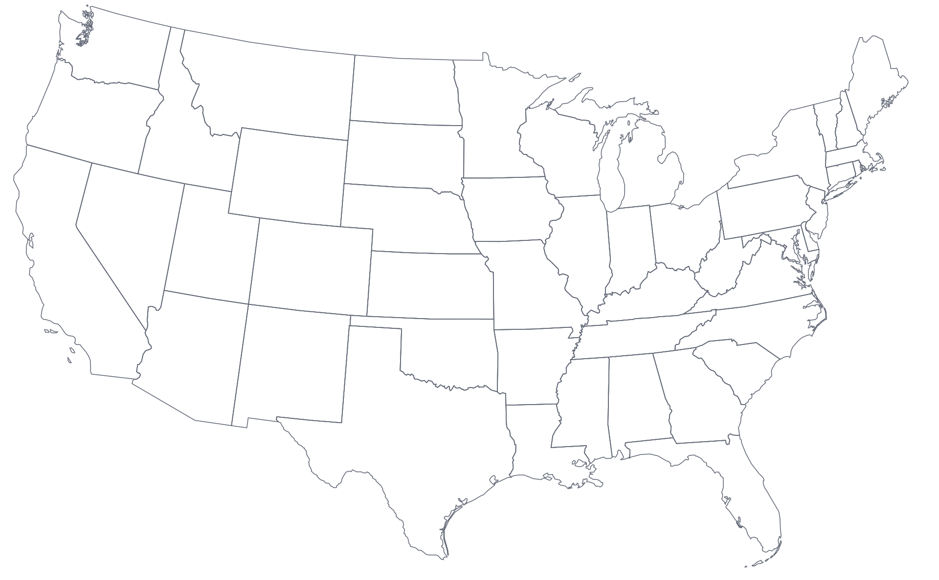 US map of network accounts
