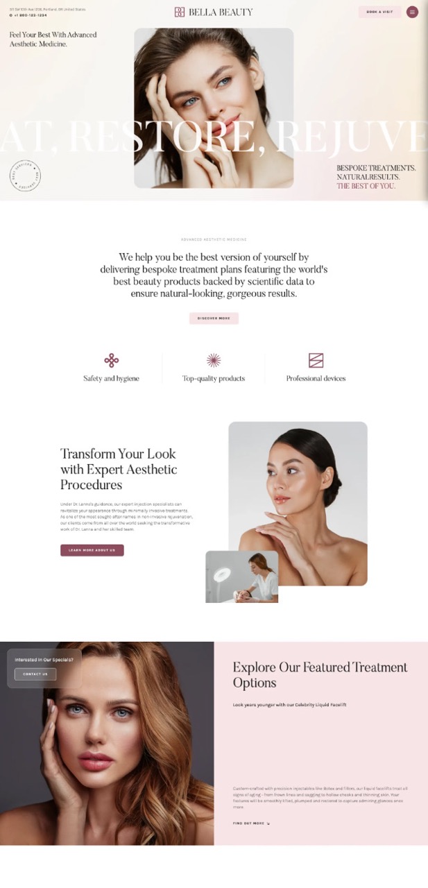 Bella Beauty Homepage